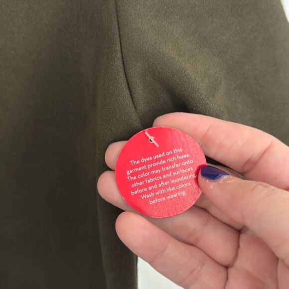 Spanx Faux Suede Column Dress in a utility green color size medium - Picture 3 of 5